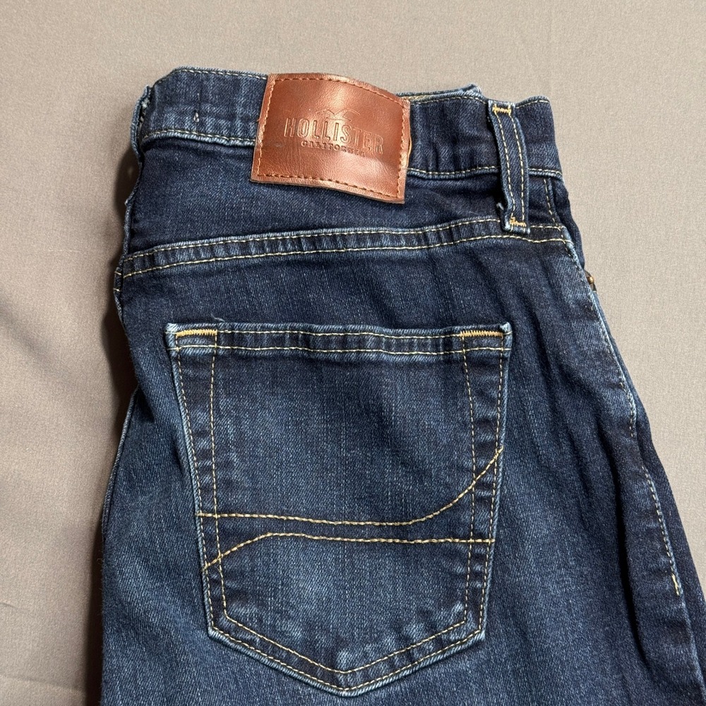 Hollister Mens Slim Straight Epic Flex Dark Wash Jeans Size 30x31‎
